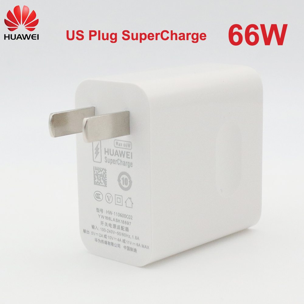 Cargador súper rápido supercarga UE EE. UU. de 66W para Huawei P40 P50 P30 Pro Mate 50 40 30 Honor 50 Majic 3 4 2 Honor 80 70 60 SE 50 Pro: BR