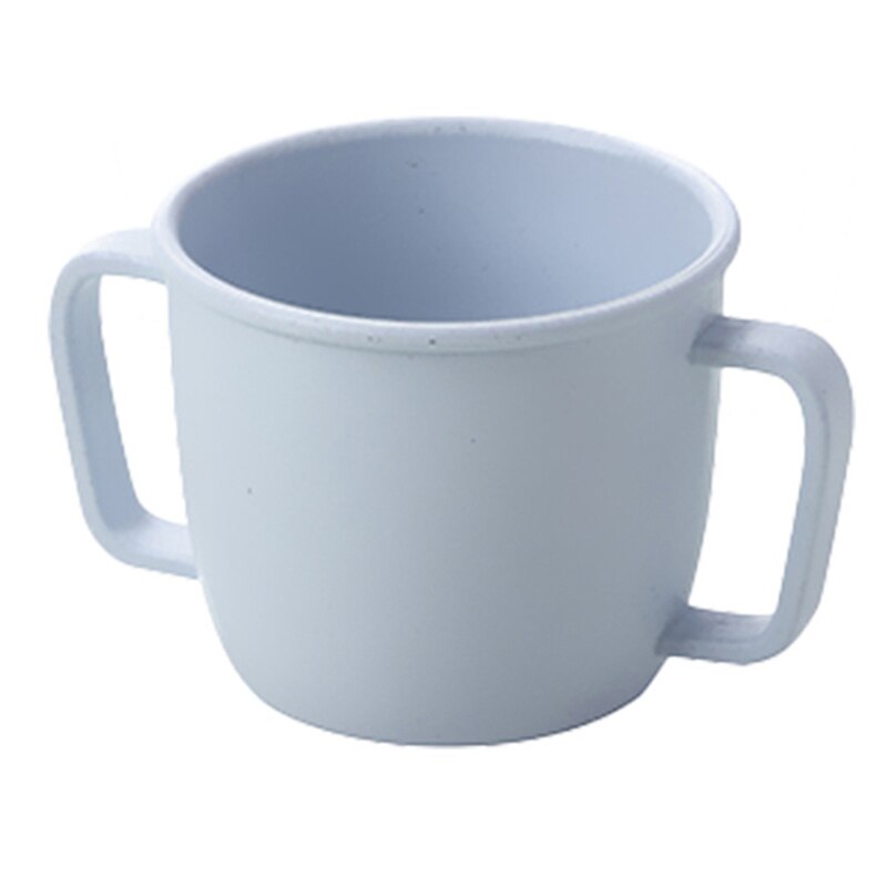 Milieuvriendelijke waterbeker voor kinderen, dubbele handgreep, melkbeker, bamboevezels, babybeker, voedingsbenodigdheden: Blauw