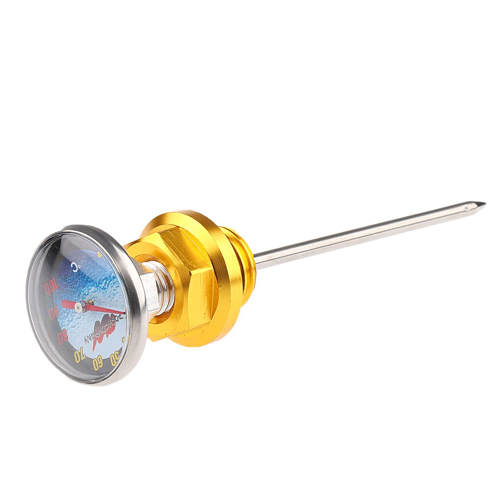 14.5cm Oil Dipstick Level Tank Motorcycle with Temperature Gauge, Measuring Temperature Range 0 ~ 100'c