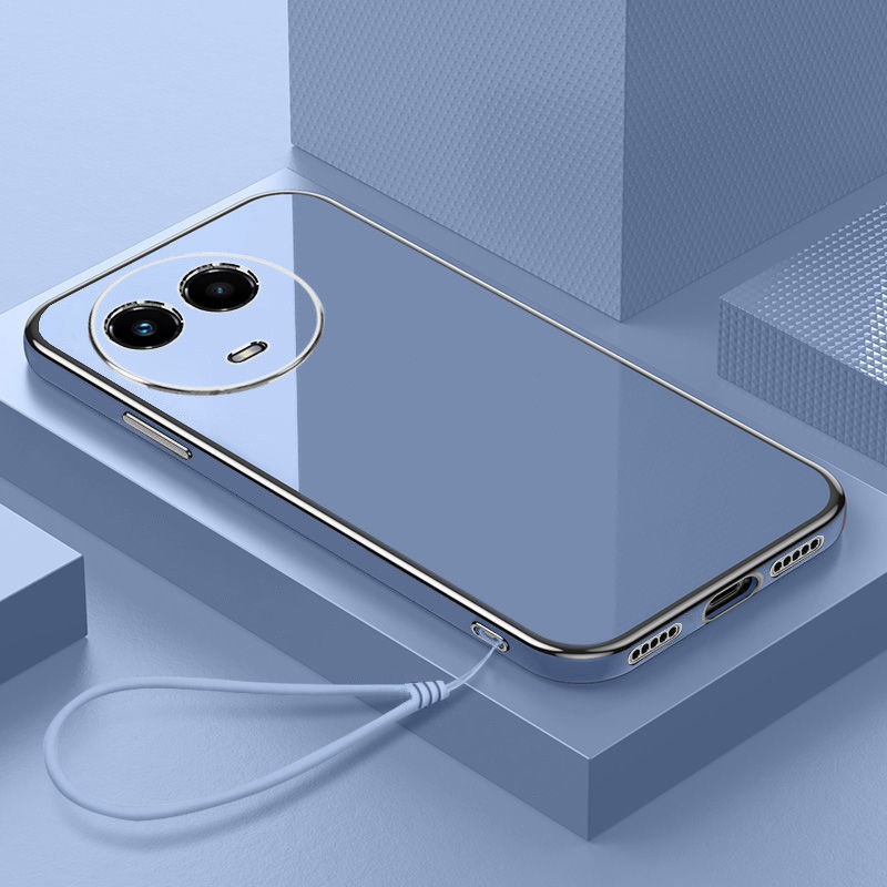 Coque de téléphone en Silicone solide, lignes ondulées carrées de luxe, pour Realme 11 5G Realme 11X C67 Realme Narzo 60x, RMX3780 RMX3782: CANVAS / BLEU CIEL