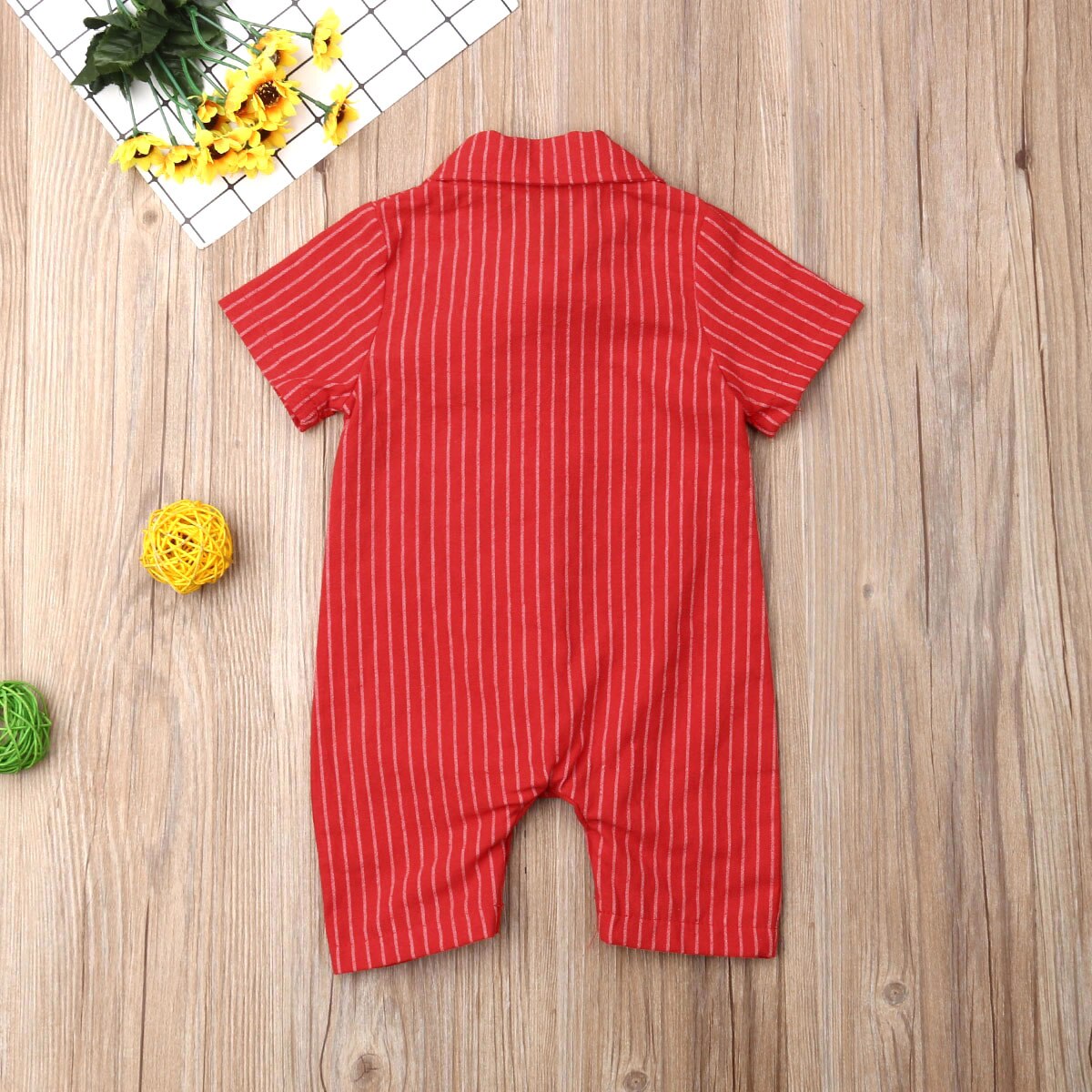 baby sommer klær spedbarn baby gutt formell fest bryllup sløyfe romper herre kortermet jumpsuit stripete klær