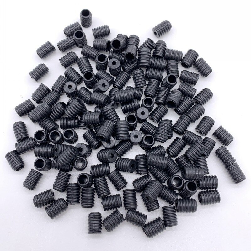 100 Stuks Verstelbare Zwart Wit Gezichtsmasker Siliconen Knop Koord Sloten Elastische Band Stop Trekkoord Accessoires Diy Spiraal Knoppen