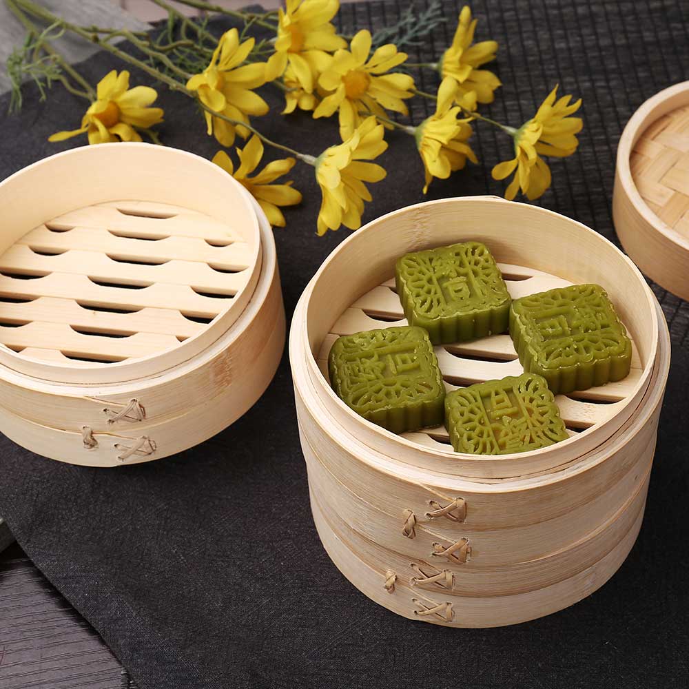 Bambus Dampf Dampfer Herd Korb Knödel Dim Sum Frühstück Gedämpfte Brötchen Knödel Eier Fisch Home Business Verwenden Hand Poliert