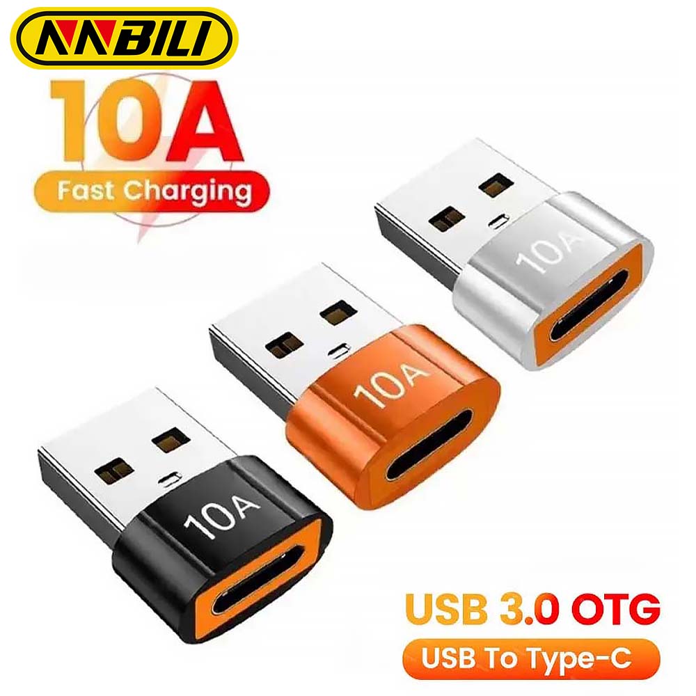 NNBILI 10A OTG USB3.0 To Type C Adapter TypeC Female to USB Male Converter Fast Charging Data Transfer For Laptop Xiaomi Samsung