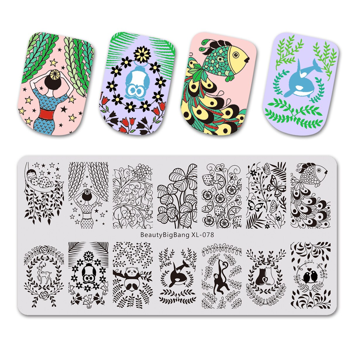 Beautybigbang Nail Stamping placas Nail Art accesorios mármol anual anillo patrón Superior plantillas Nail Stamping Mold XL-089: 78