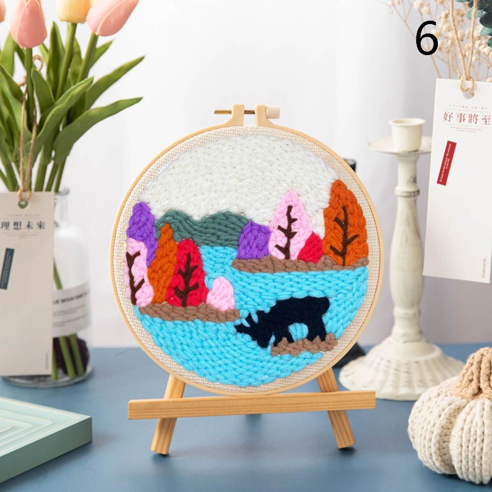 Full Set of Embroidery Starter Kit With Yarn For Beginners Cross Stitch Kit Embroidery Hoop Sewing Accessories Handmade DIY Craf: 6