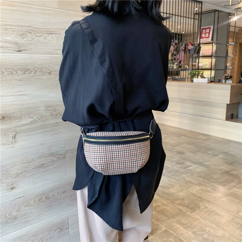 Frauen Gestreifte Taille Tasche fanny Pack PU Leder Schulter Crossbody Brust Taschen Weibliche Gürtel Tasche Banane Hüfte geldbörse