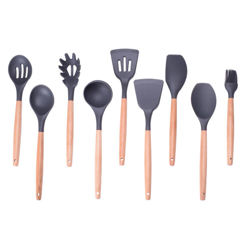 Silicone 12pcs Kitchenware Cooking Utensils Good Toughness High Temperature Resistance Non-stick Kitchen with Storage Box