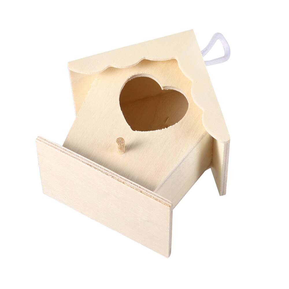 1pc Bird Nest Wooden Bird Nest Hanging Birds Living Place House Shape Bird Nest Wooden Hanging Bird Nest