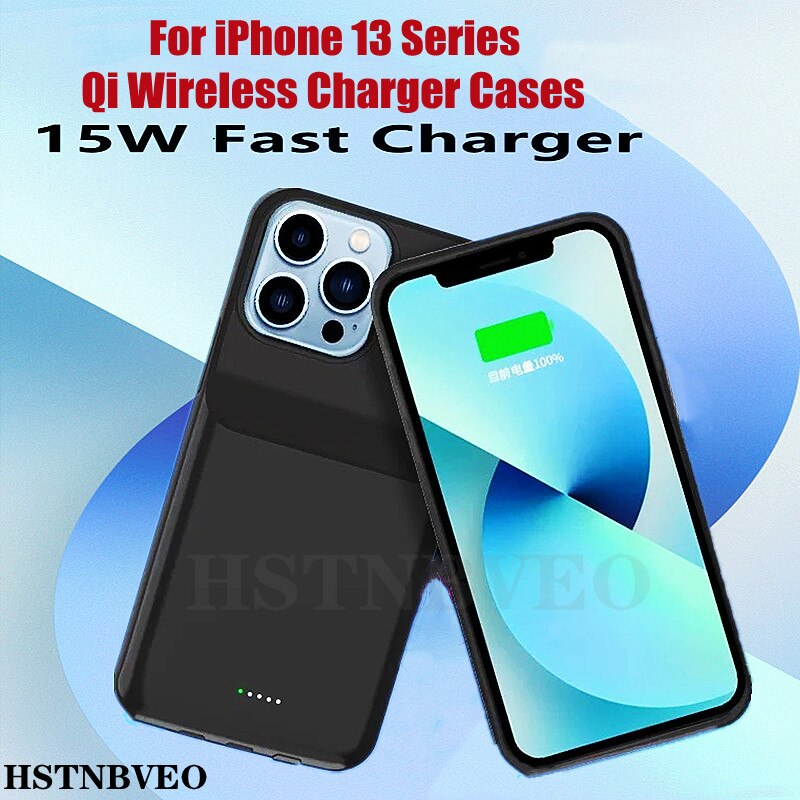 Power Bank Charging Cover For iPhone 13 Mini 13 Pro Max Battery Case Qi Wireless Fast Battery Charger Cases For iPhone 13 Pro