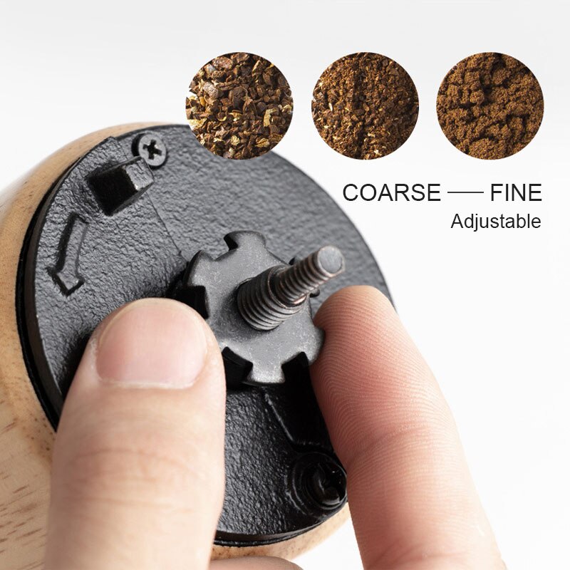 Holz Manuelle Kaffeemühle Bohne Konische Grat Kaffeemühle für Espresso Fein Grob Einstellbar Tragbare für Reisen Heimat Sekretariat