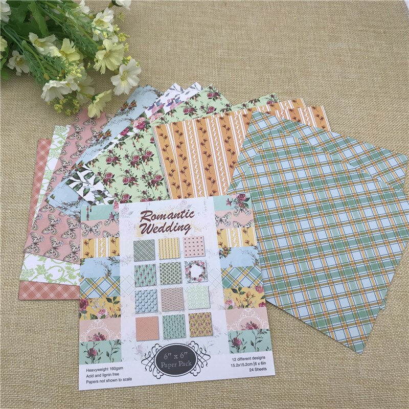 6 &quot;X 6&quot; Romantische Bruiloft gedessineerde papier Scrapbooking papier pack handgemaakte ambachtelijke papier ambachtelijke Achtergrond pad