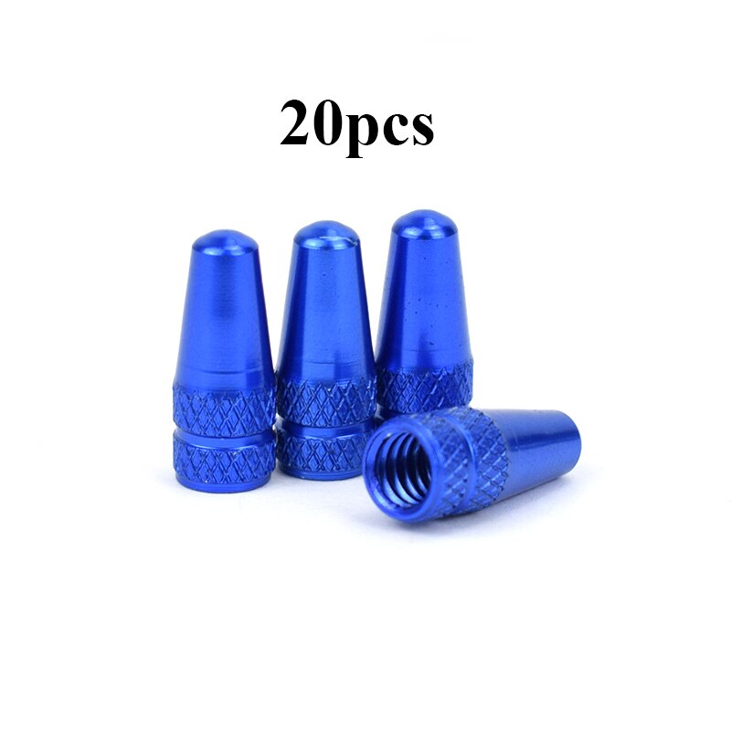 20Pc Bicycle Wheel Tire Covered Protector MTB Road Bike French Tyre Dustproof Ultralight Presta Valve Cap Bicycle Accessories: 20pc blue