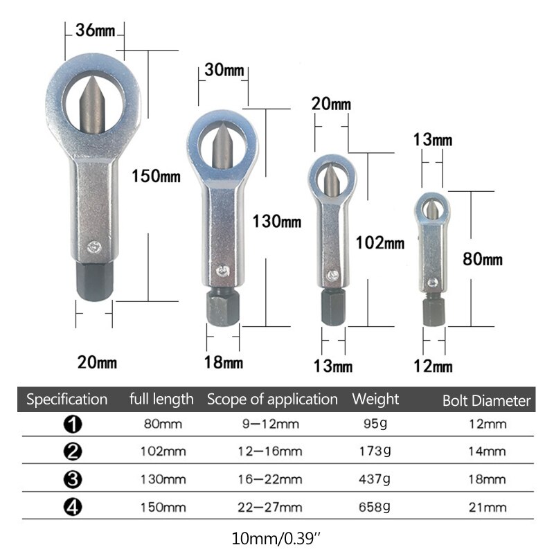 Rusty Nut Separator Break Tool Metal Nut Splitter Cracker for Home Workshop