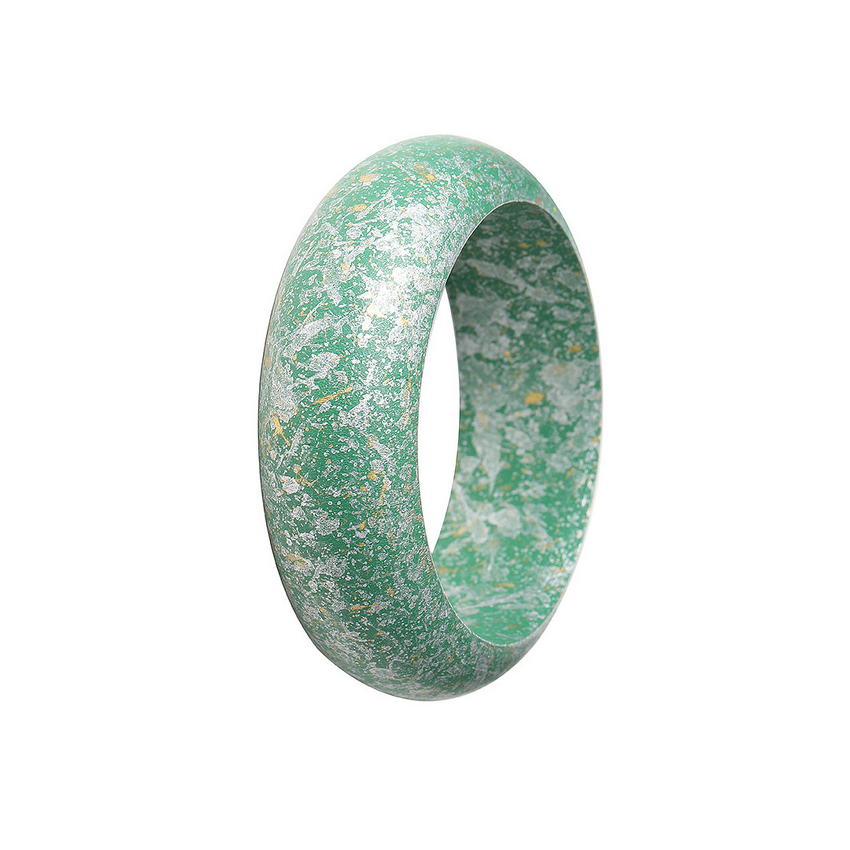 Vintage gesprenkelte, breite armreifen aus naturholz für damen, farbige holzmanschetten, weihnachtsarmbänder, armreifenschmuck: B056 grün