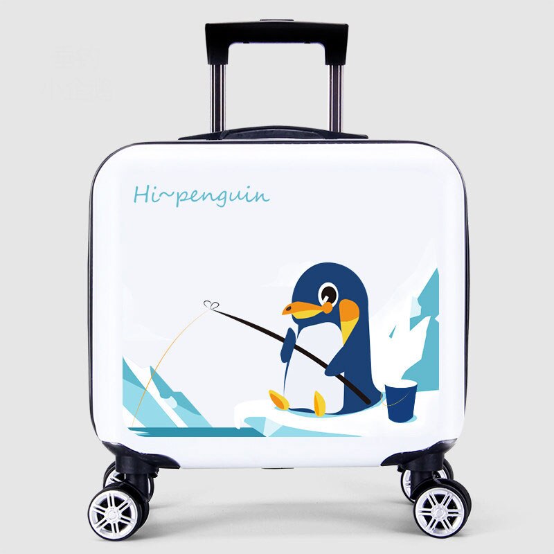 Child Boarding Trolley 16 inch Cartoon Suitcase Large Capacity Luggage Universal Wheel Student Suitcase Hanimom