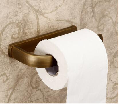 Massivt messing toiletpapirholder tissuepapir krog vægmonteret toiletrulleholder badeværelset tilbehørkøkkenpapirstativ: Antik