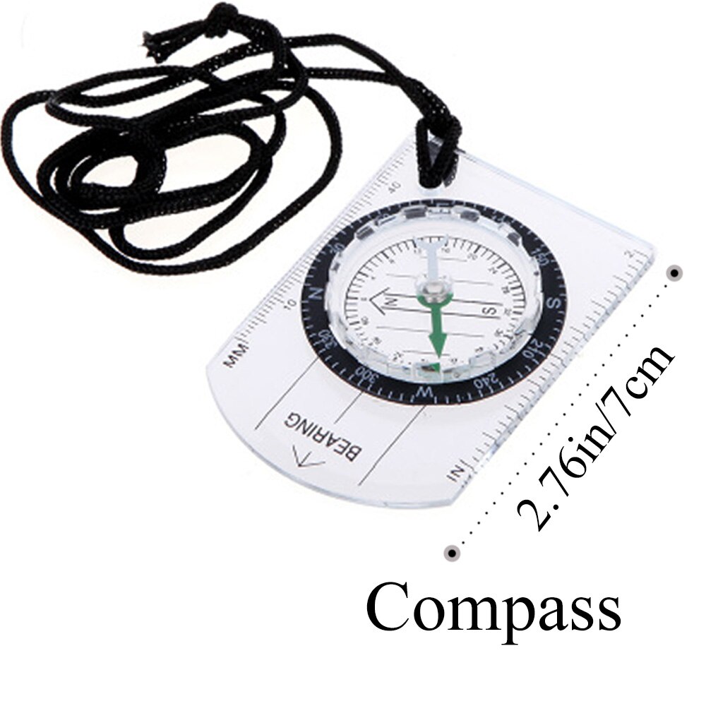 Mini Compass Map Scale Ruler Multifunctional Equipment Outdoor Hiking Camping Survival bussola brujula: Blue