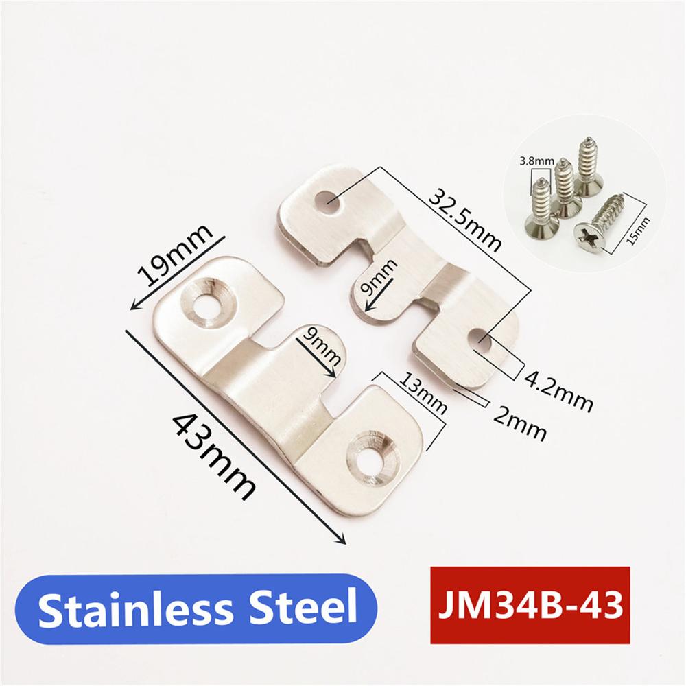 2pcs/lot furniture connecting piece hanging buckle hanging hook stainless steel/Iron brackets mirror frame insert fittings: SS 43mm With screw