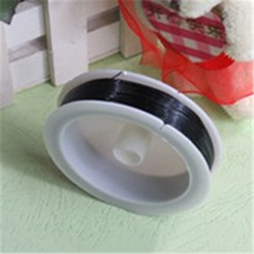 1 rollo de alambre de hierro fino de Color para manualidades, Materiales de encuadernación, modelo de accesorios de amarre, fabricación de flores, alambre de hierro Floral: black / 0.4 mm 50 meters