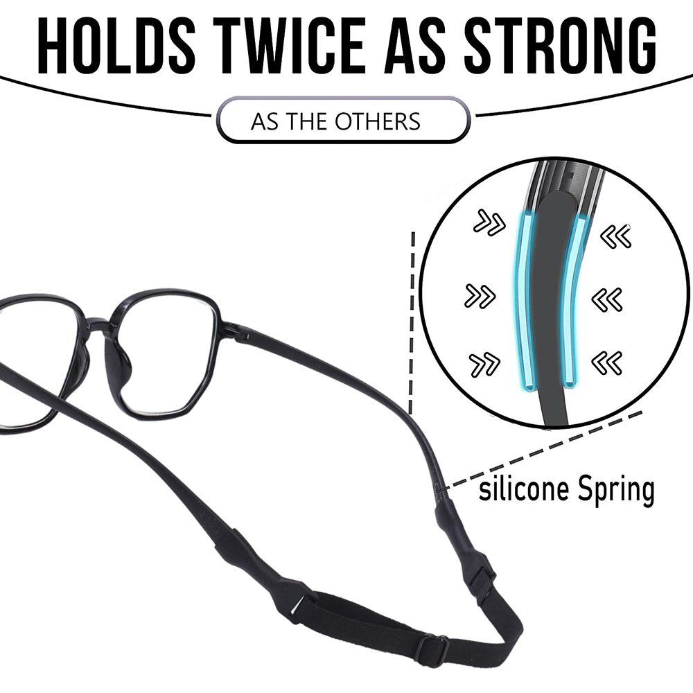 2PCS Adjustable Non-Slip Sunglasses Rope Unisex Elastic Sports Glasses Cord Women Men Eyeglasses Eyewear Cord Neck Glasses Strap