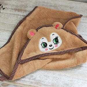 Cute Soft Animal Pattern Pet Dog Towel Pet Bath Towel Lovely Puppy Dog Bathrobe Size S M L: Brown / S