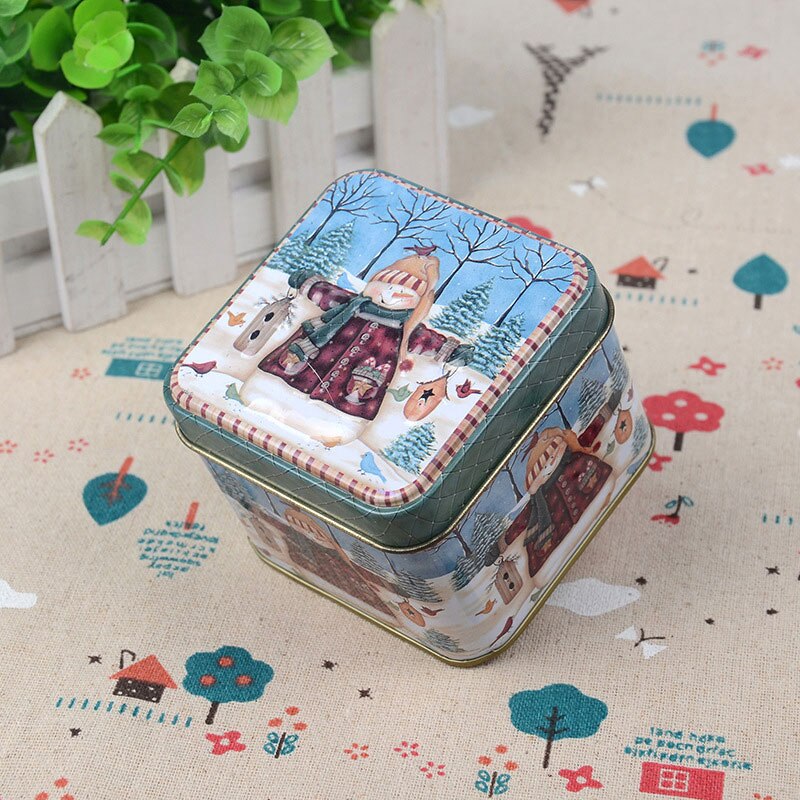 Vierkante Bump Snoep Opbergdoos Ijzeren Doos Kerst Snoep Blikjes Kinderen Kerst Candy Verpakking Dozen Party Decor