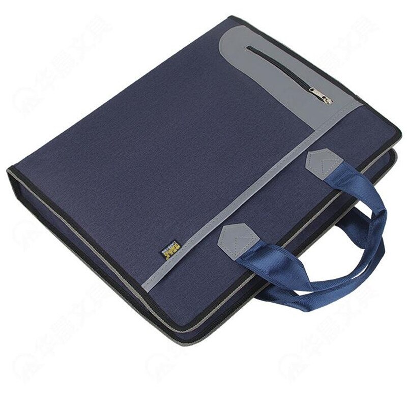 File Bag Hand-in-Buff Large Folder Package Canvas Meeting Briefcase Document Ticket Storage Waterproof Organizer Filing Products