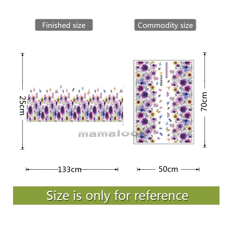 anemon kwiaty motyl listwy przypodłogowe naklejki sypialnia salon zdejmowane ozdobne naklejki ścienne: Default Title