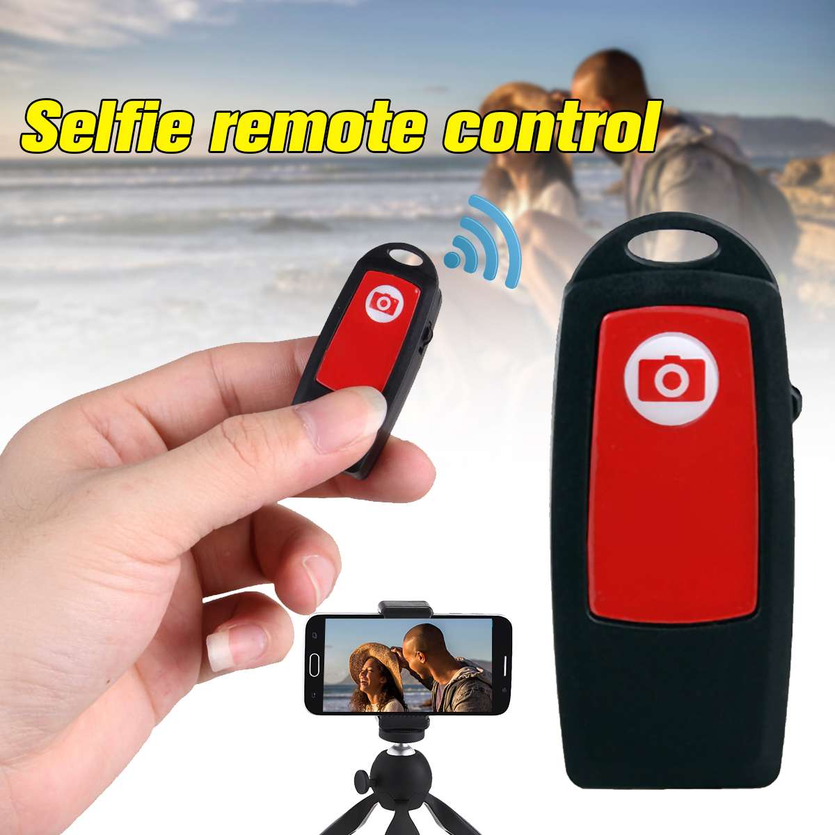 Mini Draadloze bluetooth Ontspanknop Afstandsbediening Selfie Ontspanknop Smartphone Camera Sluiter Controller
