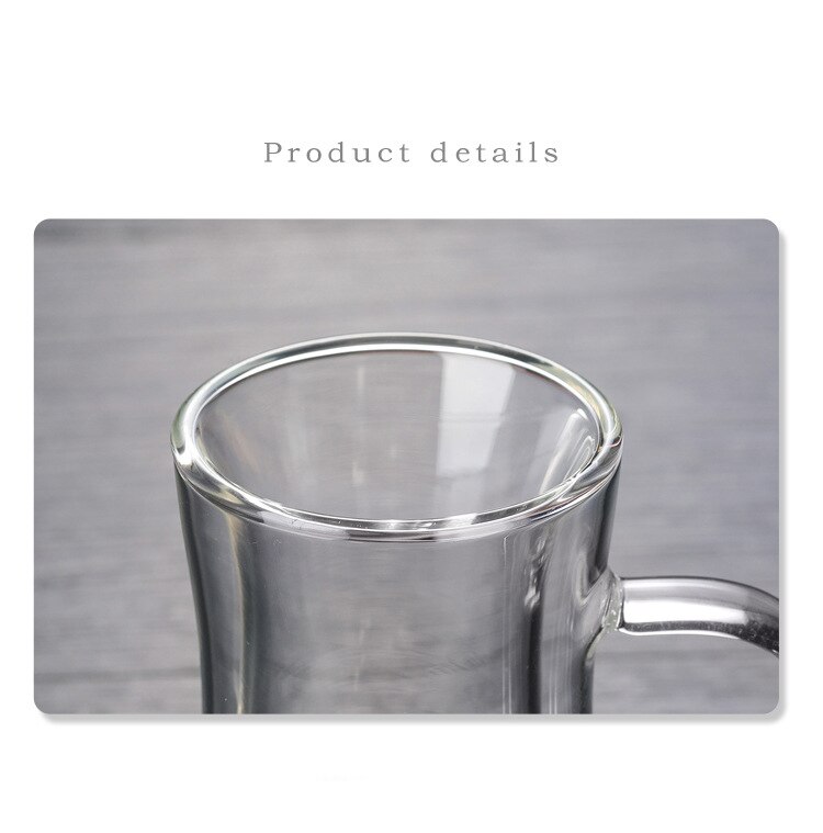 Gennemsigtige drinkware kaffekopper te sæt krus øl drink kontor krus dobbelt glas kop enkel stil