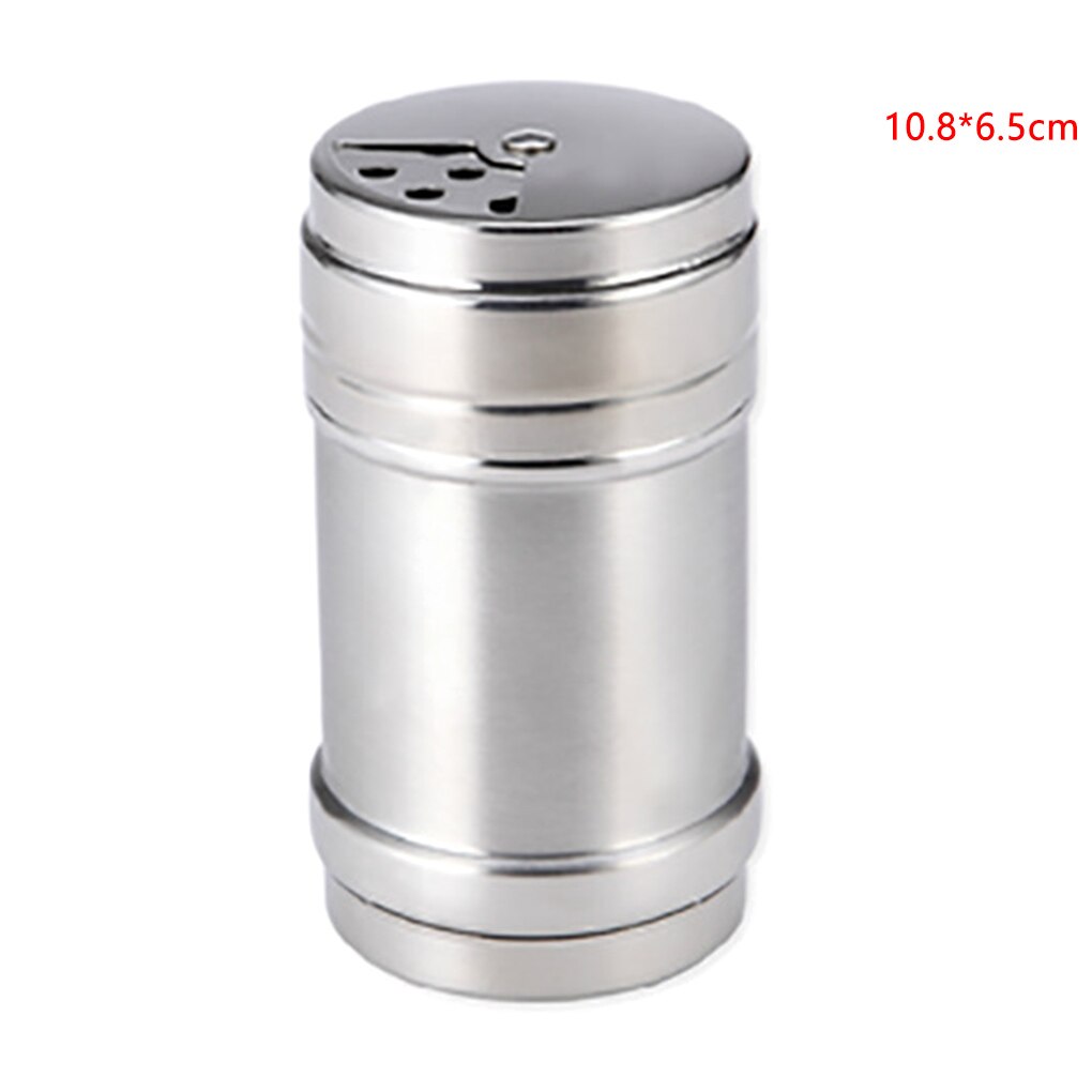 Roterende Deksels Spice Dispenser Rvs Spice Shaker Multi Functie Koken Bbq Peper Zout Jar: L