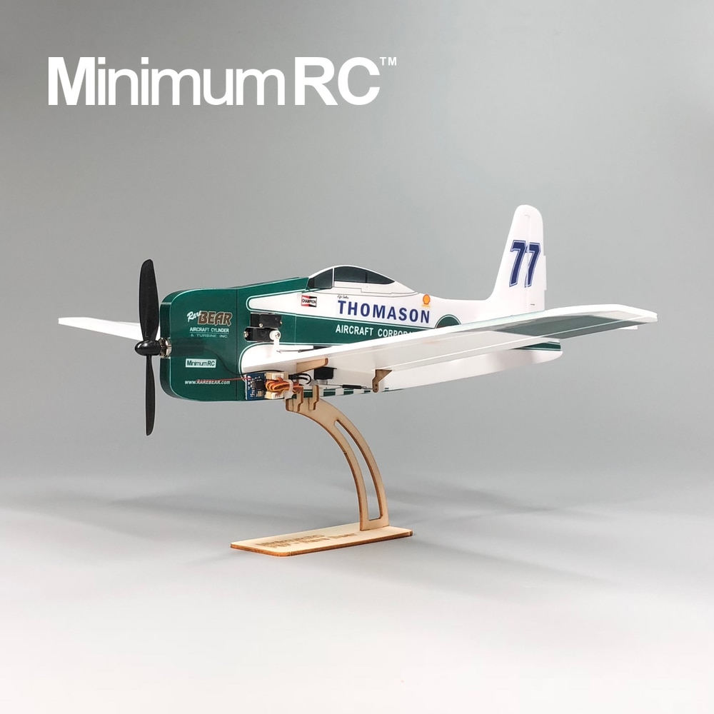 MinimumRC F8F-Rarebear V2 360 millimetri di Apertura Alare 4 Canali Allenatore ad ala Fissa Aereo RC Giocattoli tutto'aria Aperta per I Bambini Regali per Bambini