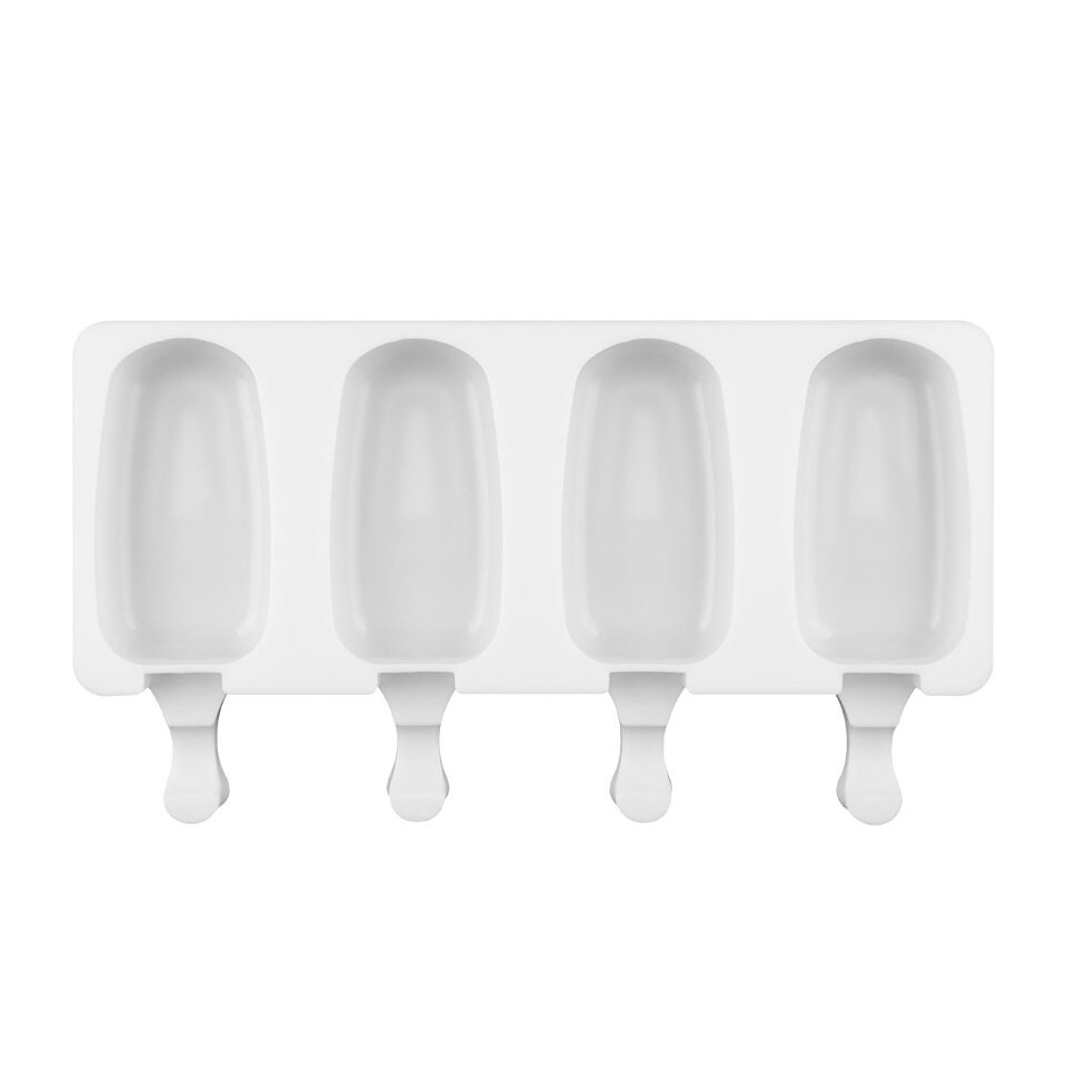 Ice Cube maker 4 Gaatjes Siliconen Vriezer Ijs Mold candy bar Maken Tool Sap Popsicle Mallen Kinderen Pop Lolly lade: Ice cream mold