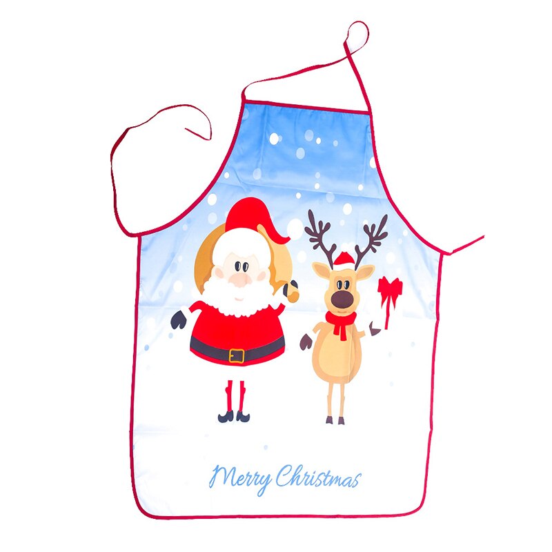 Christmas Aprons Adult Santa Claus Aprons Home Kitchen Cooking Apron Women and Men Dinner Party Decor Christmas Apron