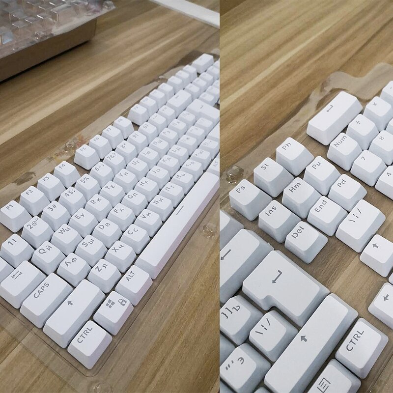 104 russian translucent backlit keycaps for cherry mx keyboard switches