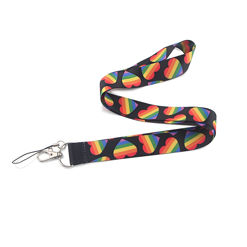 CA934 20 teile/los Regenbogen Herz Lanyards Nacken Gurt praktisch Schlüssel Ich würde Karte Halfter Schlüsselband Für Schlüssel DIY Hängen seil: 1