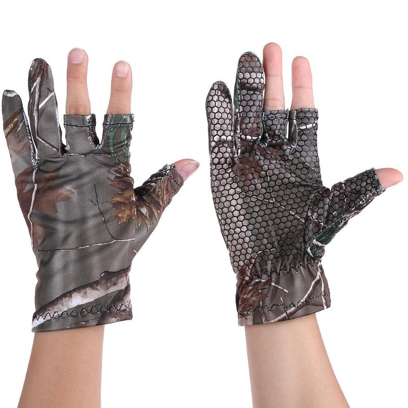 Guantes deportivos Unisex de medio dedo, de Gel antideslizante, para pesca al aire libre, para invierno