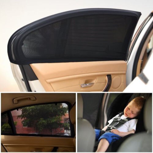 2x bilrudeskærme solafskærmning bagside børn baby uv beskyttelse blok mesh baby sikkerhedsprodukter