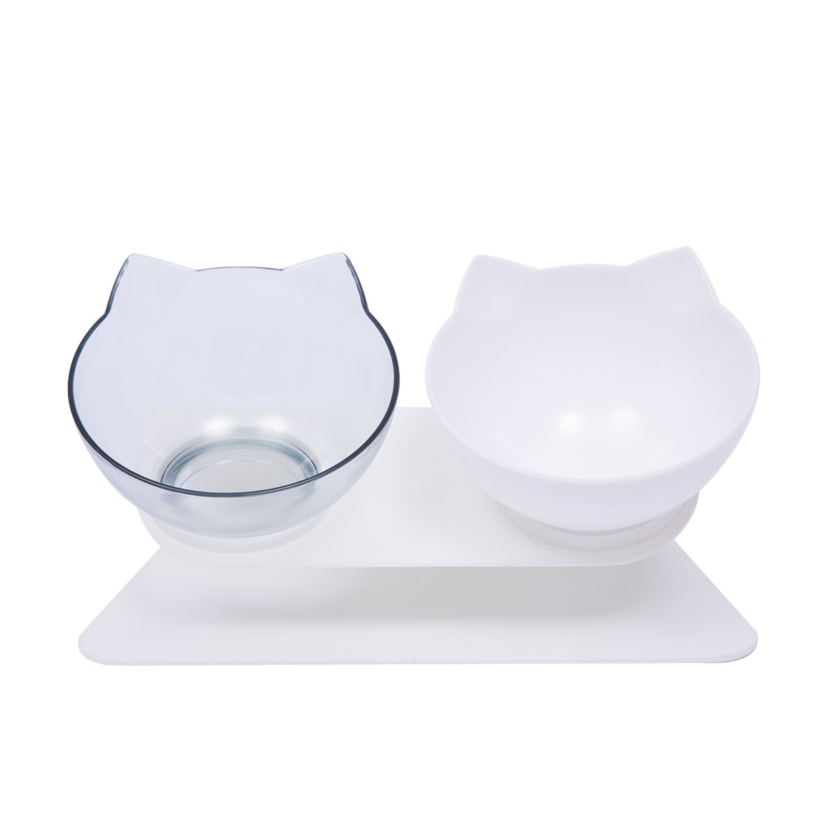 Brand Cat Non-Slip Double Food Bowl with 15° Slant Support Cute Cat-Shaped Bowl with Cervical Protection: G