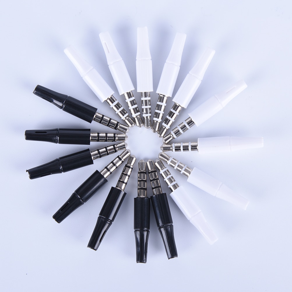 10pcs/lot 3.5mm Stereo Headset Plug Jack Outlet 2.5mm 4 Pole 3.5 Audio Plug Jack Adaptor Connector For Phone White And Black