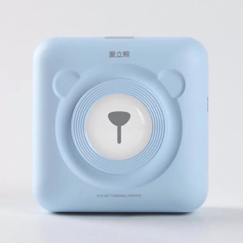 Imprimante poche Kawaii Portable Photo faux manuel étiquette thermique Mini imprimante matériel agenda Escolar Papelaria papeterie: blue