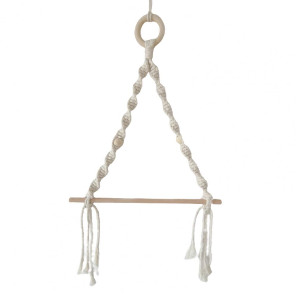 Boho Paper Towel Holder Multifunctional Wood Cotton Rope Towel Storage Rack Paper Towel Hanging for Kitchen Bathroom Wall Decor: white