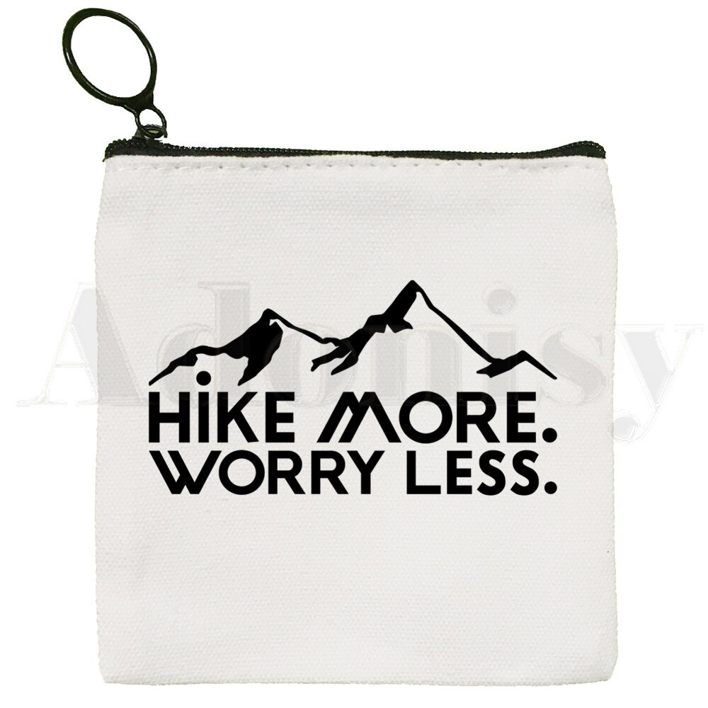 HIKE MORE Worry Less Hiking Camping Outdoor Purse Storage Small Bag Card Bag Key Bag Coin Clutch Bag Zipper Key Bag: A