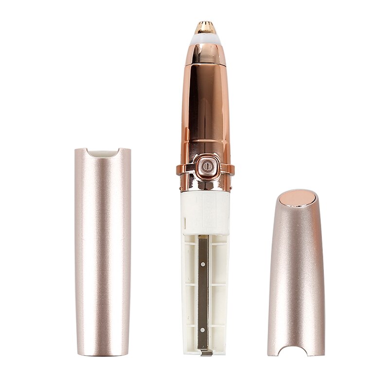 Stylo épilateur électrique indolore pour les yeux, soin de maquillage, rouge à lèvres, sourcils, rasoir avec rasoir de sourcils, nouveauté lumière LED