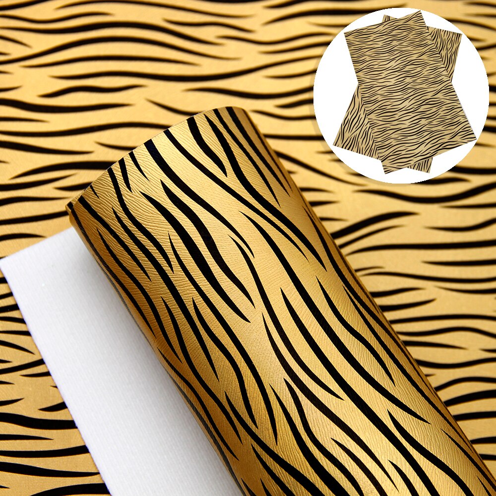 20*33cm motif zèbre tissu vinyle Faux cuir tissu feuille bricolage boucles d'oreilles arcs projets de sac à main, 1Yc8149: 1095062001