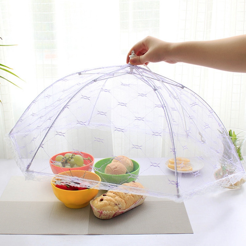 Keuken Vogue Lace Mesh Screen Bescherm Cover Inklapbare Paraplu Tenten Dome Fly Picknick Grote Voedsel Deksel