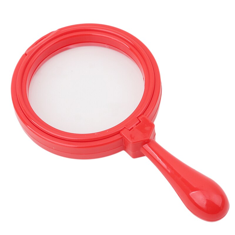 5Colors Plastic Stand Magnifier High-Grade Optical Lens Magnifying Glass Reading Plastic Magnifying Glass For Children: Red