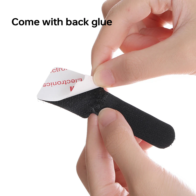 5/12/20Pcs Hook and Loop Tape Wire Organizer 3M Self Adhesive Cable Ties Desk Wire Organizer Cable Straps Wrap Zip Bundle Ties