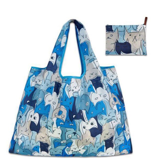 Reusable Foldable Shopping Bag Eco Floral Tote Handbag Convenient Storage Bags Large Capacity Portable Shoulder Bags: 2